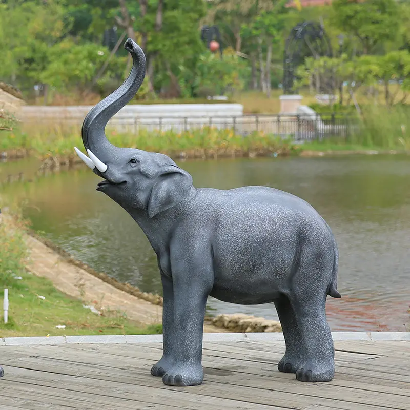 Escultura de resina de Anime para decoración de jardín, elefante de escultura Animal de gran tamaño, 120x47x146cm