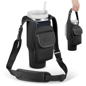 Bolsa Portabotellas con Bolsillos para Teléfono y Accesorios, para Termos Stanley de 40/30 oz con Asa, Portavasos de Neopreno con Correa para el Hombro - Product Image 5