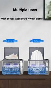 เครื่องซักผ้าพกพาขนาดเล็กแบบพับได้ ฝาบน อัตโนมัติ ใช้ไฟฟ้า สำหรับซักรองเท้า ชุดชั้นใน เสื้อผ้าเด็ก ถุงเท้า ออลอินวัน ทำจากพลาสติก - Product Image 5