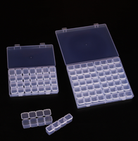 6/10/12/15/24/28/36 grilles amovibles en plastique Transparent organisateur bijoux perle étui couvercle conteneur boîte de rangement pour bijoux pilule