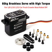 Servomoteur numérique étanche E-power 1/10 14V à engrenages métalliques sans balais pour voitures RC, couple élevé de 60 kg