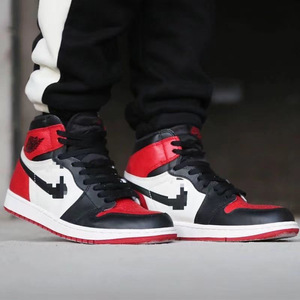 <span class=keywords><strong>Chaussures</strong></span> de <span class=keywords><strong>basket</strong></span>-ball AJ1 à tige haute, design Smoke Gray Panda Chicago, <span class=keywords><strong>chaussures</strong></span> de sport décontractées pour hommes et femmes, noir, blanc, bleu - Product Image 5