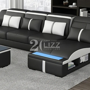 وصل حديثًا أثاث غرفة المعيشة <span class=keywords><strong>Lisa</strong></span> جلد صغير مقطعي مع كرسي مقوس الشكل - Product Image 5