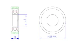 SEMEI BS690128-8 नायलॉन एल्यूमिनियम स्लाइडिंग फ्लैट पोम नायलॉन POK प्लास्टिक राउंड बियरिंग रोलर 626zz स्लाइडिंग डोर रोलर व्हील के लिए