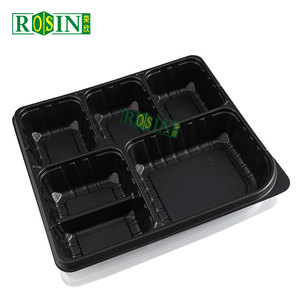 Vassoio per alimenti usa e getta in plastica a più scomparti in pp per uso alimentare personalizzato contenitore per alimenti quadrato rotondo per imballaggi da asporto per sushi - Product Image 4