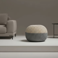 Pouf de sol moderne en tissu tissé à la main de style nordique pour chambre à coucher, coussin de canapé, repose-pieds, tabouret à chaussures amovible