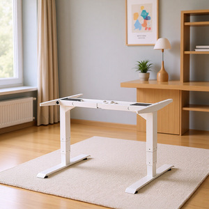 Electric Height <b>Adjustable</b> Desk <b>Legs</b> Metal Powder Coated Lifting Mechanism For Home Office Computer Desk - Product Image 1