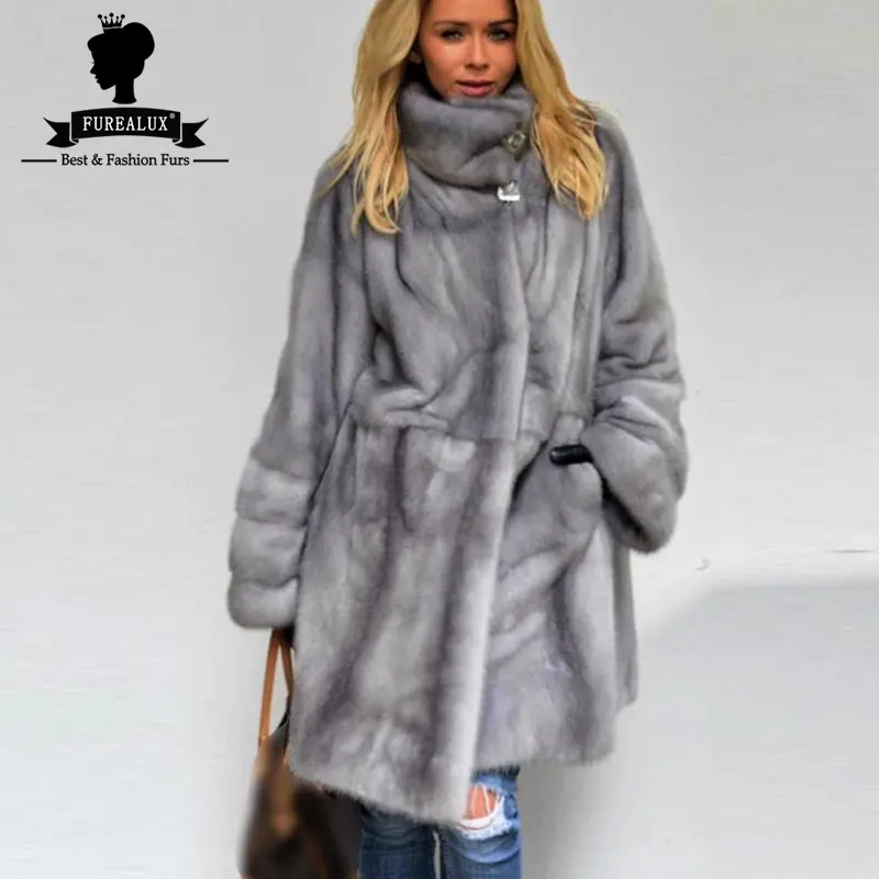 Fashion Design Mink Fur Coats Nature Fur From Imported Sapphire Mink Fur High Quality Full Pelt Skin Mink Jackets For Women