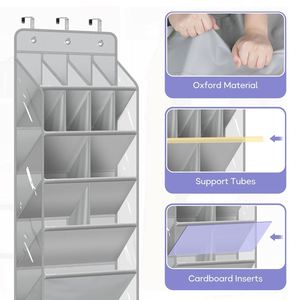 Large Clear Over the Door <b>Shoe</b> Organizer with Deep Pockets Hanging Design for Closet Use-Clothing Tools Jewelry Bedding Storage - Product Image 6