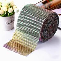 Rubans en maille de strass pour décorations de gâteaux, cadeaux et fournitures de fête d'anniversaire ou de mariage – Ruban de gâteau en plastique orné de cristaux de strass