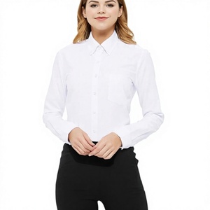 Camisa Oxford de Manga Larga para Mujer, Corte Clásico, Uniforme de Oficina para Otoño, 100% Algodón, Cuello con Botones - Product Image 6