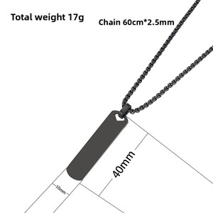 개인 맞춤 펜던트 목걸이 스테인리스 스틸 레이저 각인용 블랭크 PVD 골드 방수 주얼리 - Product Image 2