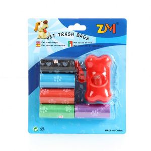 Bone-shaped Pet Poop Bag Holder, 6 Rolls of Printed Dog Waste Bags, Dispenser for Poop Bags - Product Image 4