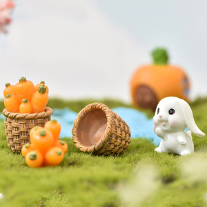 Figuras de Conejo en Resina, Miniaturas de Animales, Conejito con Zanahoria, Adornos para Decoración de Paisajes, Accesorios para Manualidades - Product Image 4