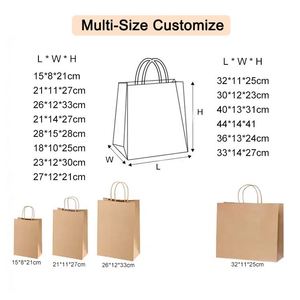Custom Printed Recyclable Kraft <b>Paper</b> Bag for Clothing Food & Gifts Take Away Offset Printing Your Own Logo Great for Promotions - Product Image 6