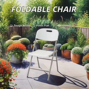 Wholesale Foldable <strong>White</strong> Plastic Resin Garden <strong>Chair</strong> Portable <strong>Folding</strong> <strong>Chairs</strong> for Wedding Home Office Hospital for Living Room - Product Image 2