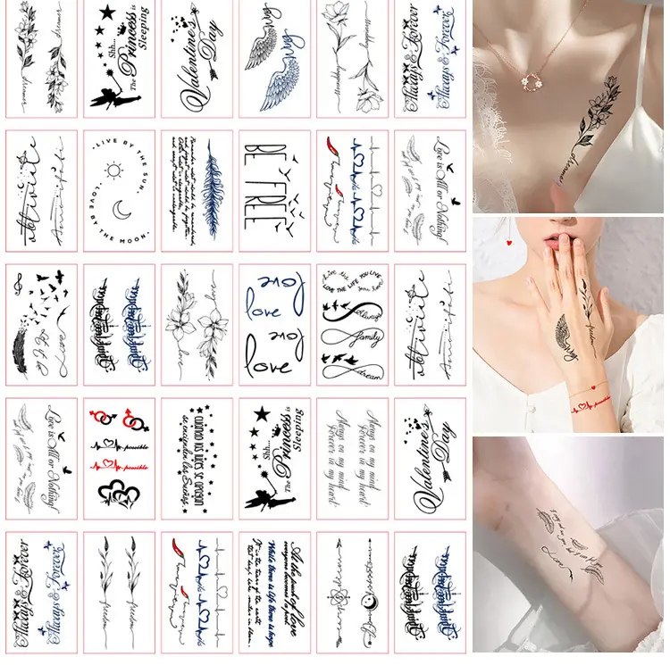 Ins Style – autocollants de tatouage de petite taille pour hommes et femmes, simples, personnalité, imperméables, autocollants de tatouage d'animaux, vente en gros
