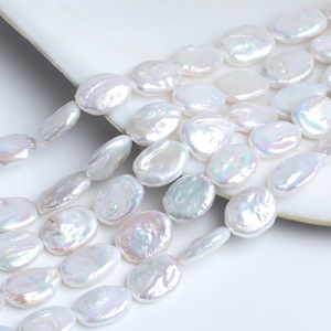 Perles d'eau douce naturelles de forme baroque ovale, blanches, 14-17 mm, perles en vrac pour la fabrication de boucles d'oreilles et de pendentifs - Product Image 5