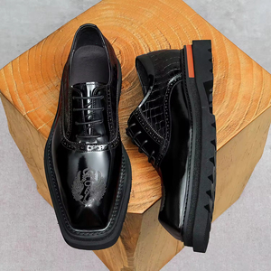 Zapatos Formales de Cuero Genuino con Cordones para Hombre, Impermeables, Hechos a Mano, Antideslizantes, para Oficina, Reuniones, Bodas, Fiestas, Calzado DSYX - Product Image 4