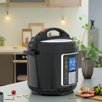 Cuisinière électrique programmable 13-en-1, capacité 5,1-6,0 L, revêtement antiadhésif en aluminium et acier inoxydable, compatible lave-vaisselle, usage domestique