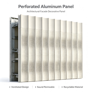 Panneau de façade en aluminium à grandes ondulations, revêtement extérieur perforé, mur-rideau personnalisé pour projets commerciaux - Product Image 2