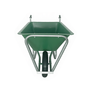 عربة يد ثقيلة الخدمة خضراء اللون بإطار فولاذي موثوق وعجلة هوائية واحدة ومقابض قبض - Product Image 3