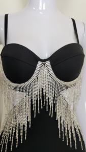 HQ Sexy spalline nere lunghe Maxi nappa <span class=keywords><strong>da</strong></span> ballo con spacco alto senza schienale abito <span class=keywords><strong>da</strong></span> sera lungo <span class=keywords><strong>da</strong></span> donna - Product Image 6