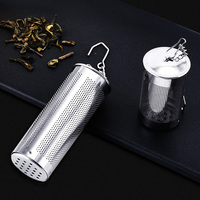 Infuseur à thé portable moderne en acier inoxydable 18/8 avec filtre à mailles fines et crochet de suspension pour la préparation du thé, des épices et des assaisonnements