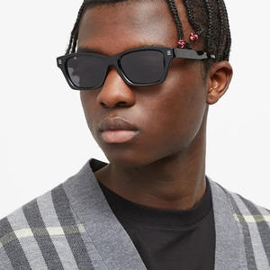 Gafas de Sol Cuadradas Retro Unisex, Montura de PC, Protección UV400, Lentes Clase 2, Negro Brillante Plateado, Gris Único, Origen Taizhou - Product Image 5