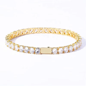 Pasokan pabrik murah kalung dan rantai gelang tenis satu baris Hip Hop rantai kuningan zirkon 3mm 4mm 5mm 6mm - Product Image 5