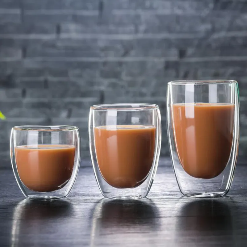 Europe Espresso Glass Coffee Cup trinken glas set Mouthblown Borosilicate doppel wand glas tasse