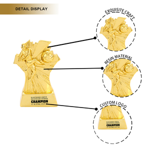 Trophées en résine JINZUN Sports, prix du meilleur buteur, trophées en résine or, argent, bronze pour la première place de la ligue de football - Product Image 4