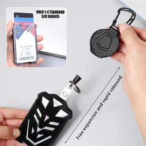 Porta credenciales pentagonal transfronterizo, con hebilla de fácil extracción de alta resistencia, funda para tarjetas de alta resistencia y cuerda de acero engrosada. - Product Image 3