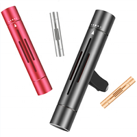 Diffuseur d'huiles essentielles pour voiture en alliage d'aluminium - Parfum pour véhicule, purificateur d'air solide portable pour évents, élimine la fumée