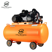 Compresseur à piston à entraînement par courroie 3HP Pompe à air industrielle portable alimentée par courant alternatif 220V 100L Réservoir refroidi par air
