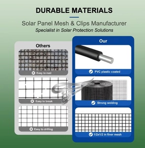 Grillage soudé en acier galvanisé avec PVC noir <span class=keywords><strong>de</strong></span> 1,3 mm, 6 pouces x 100 pieds, protection anti-oiseaux pour panneaux solaires, grillage anti-écureuils pour panneaux solaires, grillage pour panneaux solaires - Product Image 4