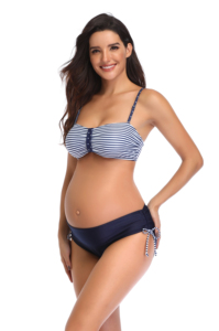 Traje de baño de dos piezas sin espalda Sexy para mujer, con almohadilla Halter Bikini, traje de baño para mujer embarazada - Product Image 3