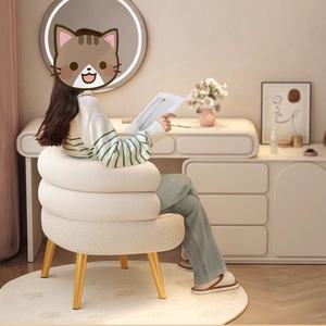 Fauteuil d'appoint moderne Zxm, fauteuil simple, canapé paresseux, fauteuil d'appoint, dossier incurvé pour salon, chambre à coucher, laine d'agneau - Product Image 5