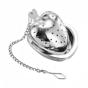 Infuseur à thé portable en forme de coeur en acier inoxydable 304 de Noël de voyage avec plateau d'égouttement en chaîne - Product Image 3