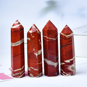 Vente en gros de pierres de cristal de jaspe rouge naturel poli de style bohème, tour de cristal pour décoration d'intérieur unique et cadeaux de vacances - Product Image 2