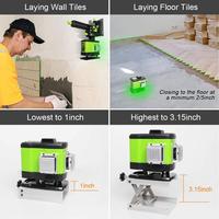 Huepar 503DG auto-nivellement télécommande Multi 12 lignes Laser sol 3D 360 niveau faisceau vert pour carrelage