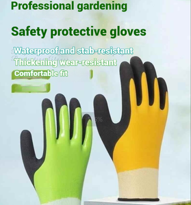 Guantes de seguridad de nitrilo antideslizantes impermeables cómodos de talla XL, equipo de protección de jardinería certificado, algodón, nailon, poliéster - Product Image 3