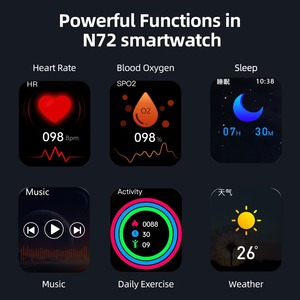 Montre connectée N72 à écran tactile, étanche IP68, avec bouton rotatif, appels Bluetooth, montre connectée professionnelle pour hommes et femmes, vente chaude 2024 - Product Image 4