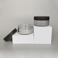 En stock – Pot de crème corporelle haut de gamme en PET à paroi épaisse de 150 ml, pot de crème de 200 ml, pot de crème premium noir mat de 250 g, pots en plastique de 6 oz avec couvercles