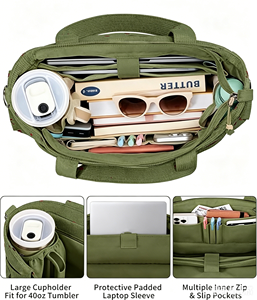 Sac fourre-tout personnalisé en velours côtelé pour ordinateur portable, idéal pour les enseignants, sac à main quotidien léger pour infirmières, sac de transport pour l'école et les voyages - Product Image 3