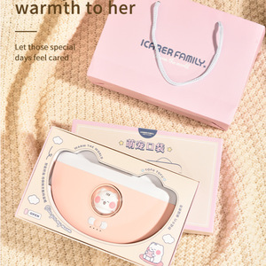 Cinturón térmico menstrual rosa y azul recargable con 4 configuraciones de temperatura y 5 modos de vibración para terapia de calor en la cintura - Product Image 2