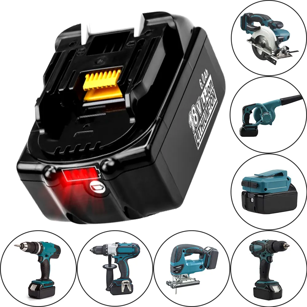 18V 6.0Ah In Stock Lithium Ion Power Tools Battery Pack Wholesale BL1860B Fit for Makita Combo Kit Battery