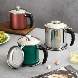 सबसे अच्छी बचत बेकन ग्रीस लेचर भंडारण कंटेनर कैचर बिन तेल कैन्स्टर फिल्टर रसोई सेपरेटर तेल फिल्टर पॉट - Product Image 4