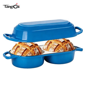Marmite à pain double ronde <span class=keywords><strong>en</strong></span> <span class=keywords><strong>fonte</strong></span> <span class=keywords><strong>émaillée</strong></span> la plus vendue avec couvercle, 16 cm de diamètre, mini <span class=keywords><strong>cocotte</strong></span> hollandaise pour la cuisson du pain au levain - Product Image 6