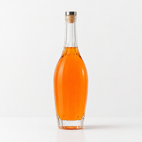 Offre Spéciale – Bouteille en Verre Super Flint 500ml 750ml pour Liqueur, Vodka, Tequila, Whisky avec Bouchon Noir – En Vente